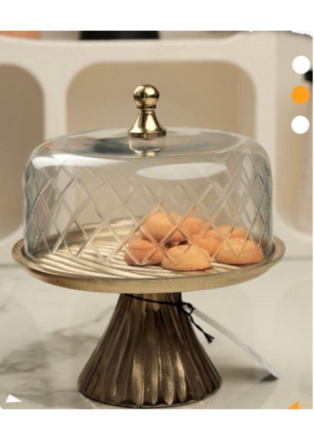 مضيفة مع قاعدة غطى زجاج